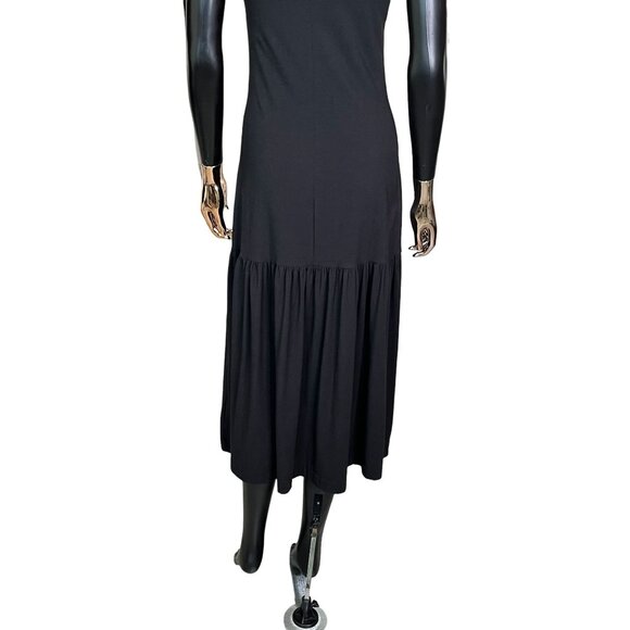 Cuyana Black One Shoulder Drop Waist Midi Dress Small - Picture 10 of 11